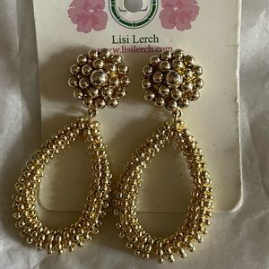 Beautiful Gold Lisi Lerch beaded earrings just in time for the holidays.
